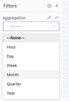 Aggregation filter on dashboard view