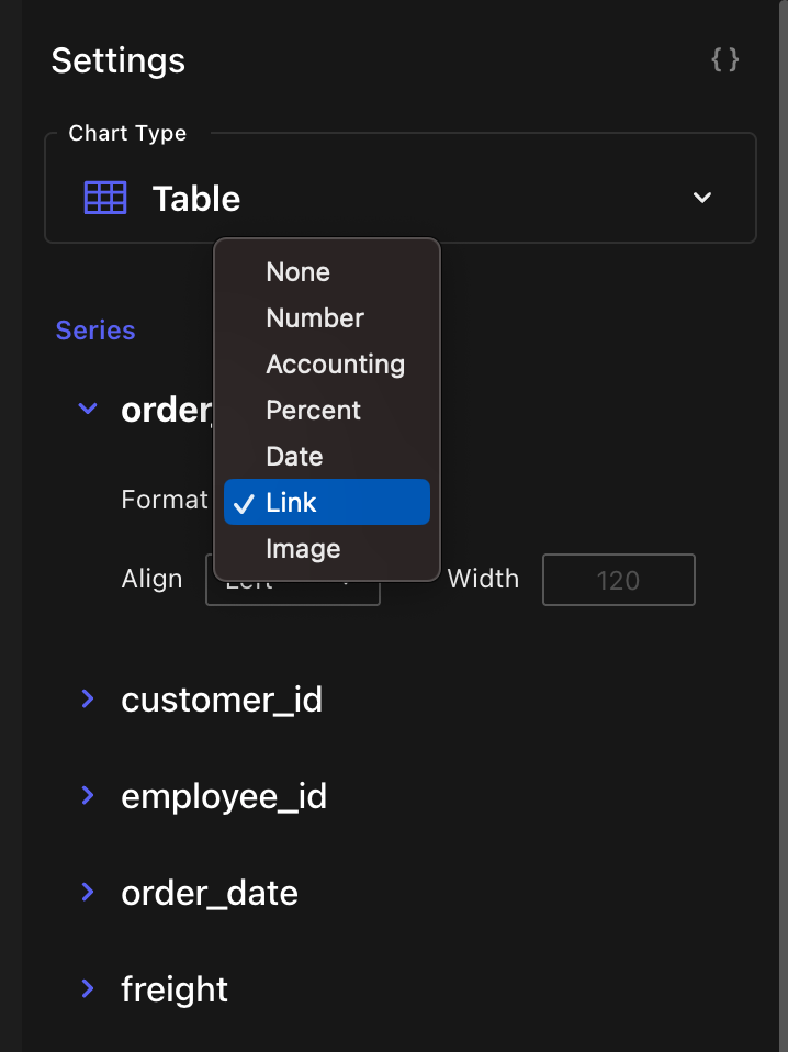 Markdown link format in query example