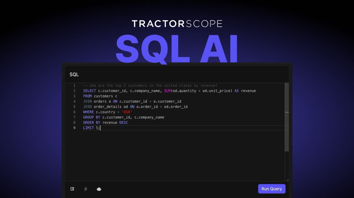 Introducing AI-Powered SQL Assistance in Tractorscope!